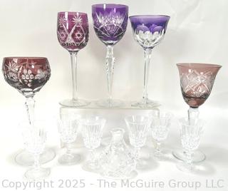 Group of Crystal Goblets Including Bohemian Cut To Clear.