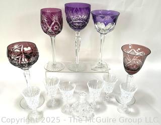 Group of Crystal Goblets Including Bohemian Cut To Clear.