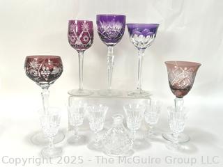 Group of Crystal Goblets Including Bohemian Cut To Clear.