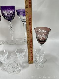 Group of Crystal Goblets Including Bohemian Cut To Clear.