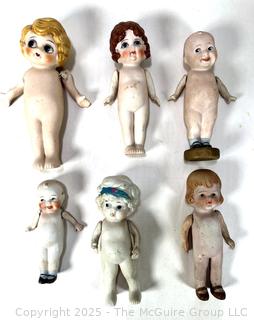 Six (6) Porcelain Dolls with Articulated Arms