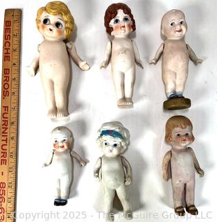 Six (6) Porcelain Dolls with Articulated Arms