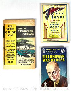 Three (3) Soft Cover Books, Including Eisenhower was My Boss, Travel Guide to Egypt and California.