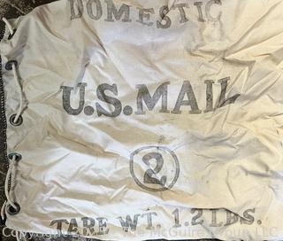 Train Items Including US Domestic Mail Bag, Sign and Framed Atlantic Coast Line Railroad Letter