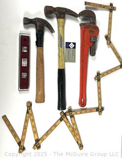 Hammers, Wrench, Level and Carpenters 6' Rule