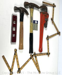 Hammers, Wrench, Level and Carpenters 6' Rule