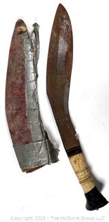 Kukri Gurkha with Bone Handle, Steel Blade and Scabbard