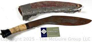 Kukri Gurkha with Bone Handle, Steel Blade and Scabbard