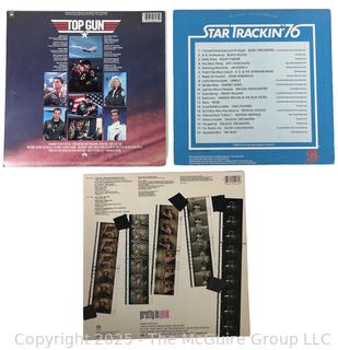 Three (3) Vinyl LP Record Albums: Top Gun (Original Motion Picture Soundtrack), Star Trackin' '76 and Pretty In Pink (Original Motion Picture Soundtrack)