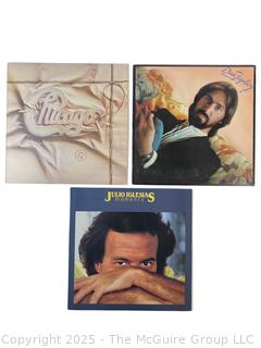 Three (3) Vinyl LP Record Albums: Chicago, Dan Fogelberg and Julio Iglesias