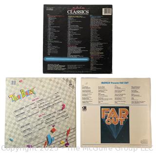 Three (3) Vinyl LP Record Albums: Various Artists - The Beat, Various Artists – Far Out and Hooked On Classics