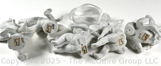 Six (6) Fitz & Floyd Porcelain Cupid Figurines