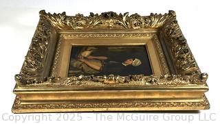 Ornate Gilt Wood Framed Oil on Board of Fisherman's Wife Signed by Dutch Artist Bernardus Johannes (Bernard) Blommers (1845-1914)