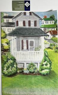 Unframed Pastel Crayon on Paper from Sketch Book of House
