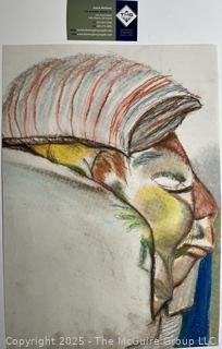 Unframed Pastel Crayon on Paper from Sketch Book 
