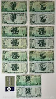 Collection of Vintage 1979 10 Dollars $10 New York State Olympic Winter Games Lottery Tickets