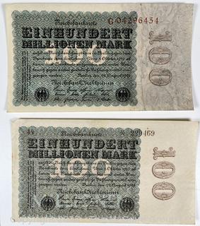 ??????????????? Large collection of German Banknotes. Various denominations. Dated 1923. Reichsbanknotes