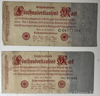 ??????????????? Large collection of German Banknotes. Various denominations. Dated 1923. Reichsbanknotes