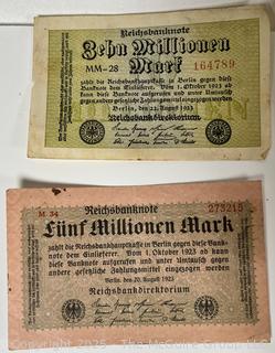 ??????????????? Large collection of German Banknotes. Various denominations. Dated 1923. Reichsbanknotes