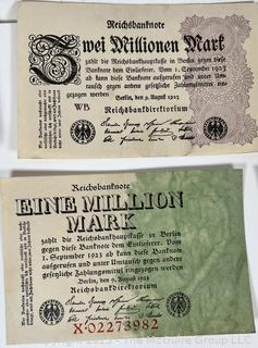 ??????????????? Large collection of German Banknotes. Various denominations. Dated 1923. Reichsbanknotes