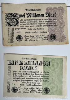 ??????????????? Large collection of German Banknotes. Various denominations. Dated 1923. Reichsbanknotes