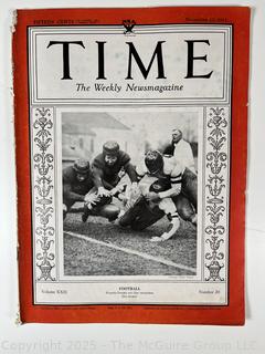 Time Magazine November 13, 1933 Football Cover