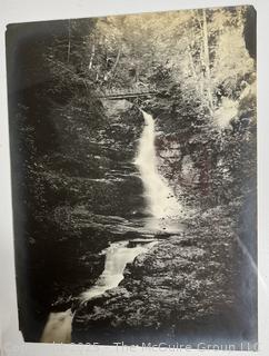 Three (3) B&W Photos (and Glass Plate Negatives) of Buck Hill Falls, PA. Charles R. Pancoast Studio.  Photos and Glass Plate Negatives Measure 6" x 8"