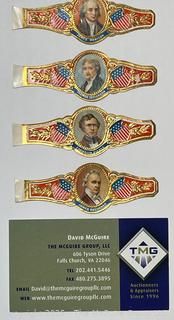 Four (4) Early 1900s Presidential Cigar Bands