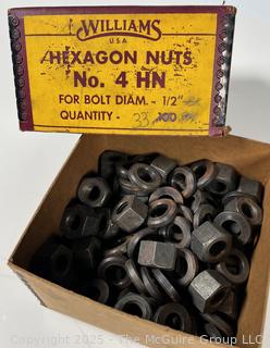 Box of No. 4 Hexagon Nuts and Split Washers.  Made in USA