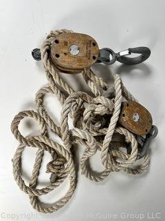 Vintage Crosby-Western Block & Tackle Pulleys