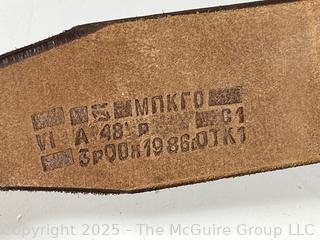 50th Anniversary CIA Key Chain and NOS Grouping of Leather Men's Belts w/ Buckles: Mexico, Russia