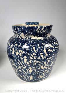 Blue "Sponge-Ware" Ginger Jar.