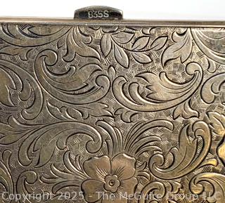 Dutch Etched .835 Sterling Silver Cigarette Case with Hinged Lid. 69 grams
