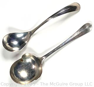 Two (2) Dutch .833 Sterling Silver Serving Spoons by Silver Smith Anthonie & Jacob Johannes Dreisen, circa 1948. 146 grams