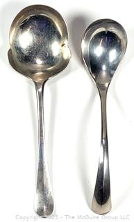 Two (2) Dutch .833 Sterling Silver Serving Spoons by Silver Smith Anthonie & Jacob Johannes Dreisen, circa 1948. 146 grams