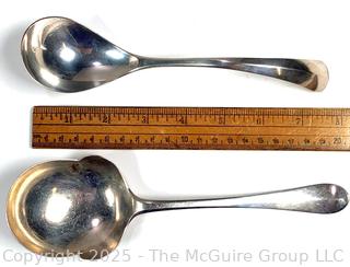 Two (2) Dutch .833 Sterling Silver Serving Spoons by Silver Smith Anthonie & Jacob Johannes Dreisen, circa 1948. 146 grams