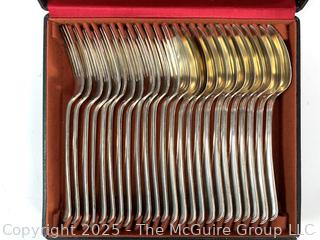 Set of .833 Sterling Silver Forks by Dutch Silversmith J.M. v. Kempen en Zn. & Co (1858-1924) in Box from The Royal Van Kempen & Begeer. 1,564 grams