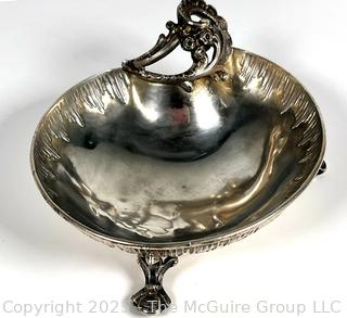 Baroque German .800 Silver Shell Shaped Bowl with Handle made by C. Heisler.  158 grams