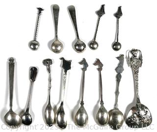 Collection of Sterling Silver Souvenir and Teaspoons, Various Marks.  118 grams