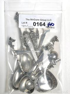 Collection of Sterling Silver Souvenir and Teaspoons, Various Marks.  118 grams