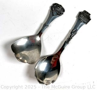 Four (4) Pieces of Dutch 90 Silver Including Spoons, Cup and Holder.  179 grams