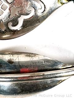 Collection of Sterling Silver Items Including Vase, Spoon, Butter Knife, Serving Fork and Ice Tea Spoon Straw.  