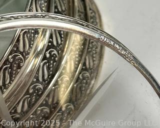 Collection of Dutch Sterling Silver Items Including Crystal Coasters, Cup and Serving Utensils