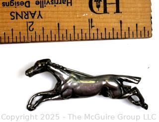 830S Sterling Silver Horse Brooch Made by Norwegian Silversmith Alfred Halfdan Gjerstrøm