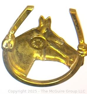 12KT Yellow Gold Filled Horse Head Brooch