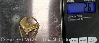 12KT Yellow Gold Filled Horse Head Brooch