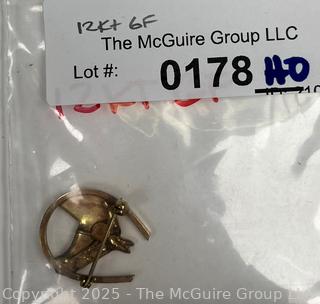 12KT Yellow Gold Filled Horse Head Brooch