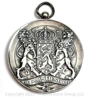 Dutch Minister of Defense .833 Silver Medal. 66mm 89 grams