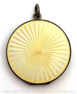 Art Deco Starburst Guilloche Enamel Locket