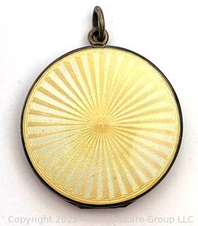 Art Deco Starburst Guilloche Enamel Locket